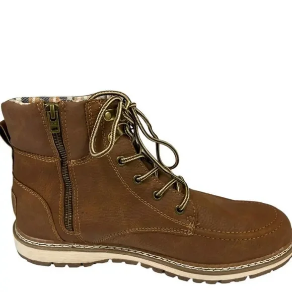 BKE MEN\'S COGNAC MIDTOWN BOOTS Belmont Cognac/Brown Leather Wingtip Combat Boots main image 4